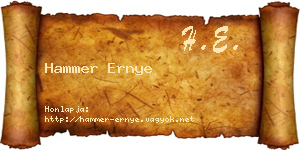 Hammer Ernye névjegykártya